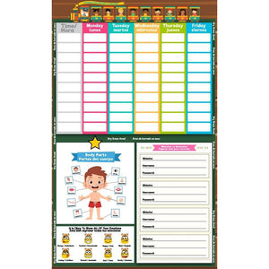 Home learning ESL resources - Dry erase schedule, Anatomy, and Website information